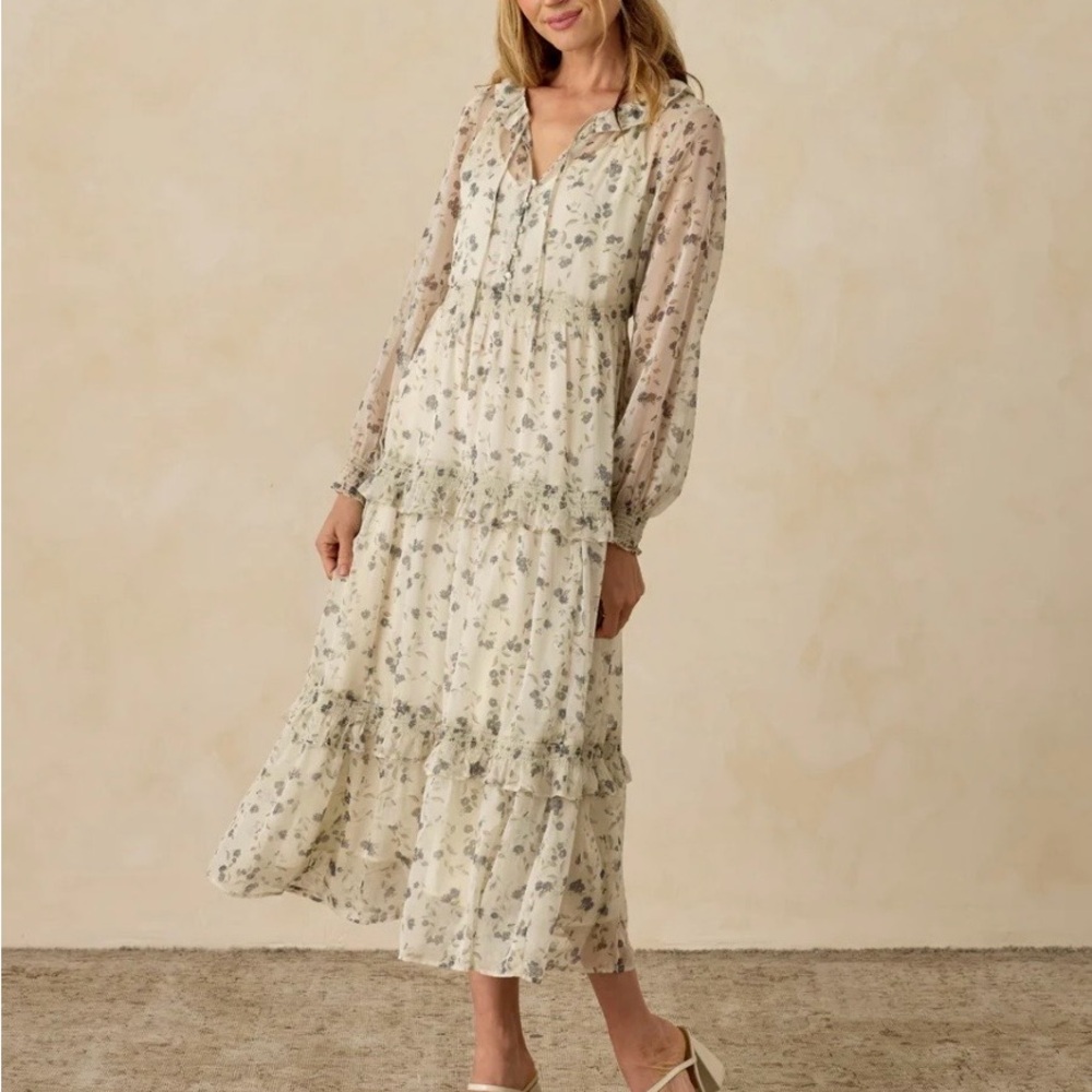 Chic Floral Long Sleeve Dress